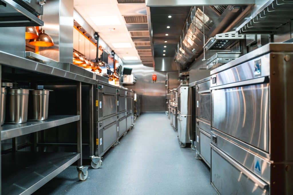Kochlinie der Whitbread Kitchen of the Future